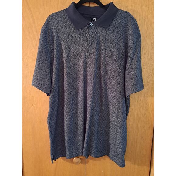 Men's Black and Gray George Polo Short-Sleeve Shirt XL - Picture 1 of 8